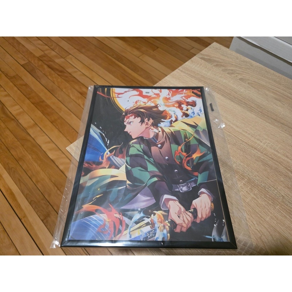 Demon Slayer Tanjiro Kamado Framed Wall Art Anime Poster Black Frame‎